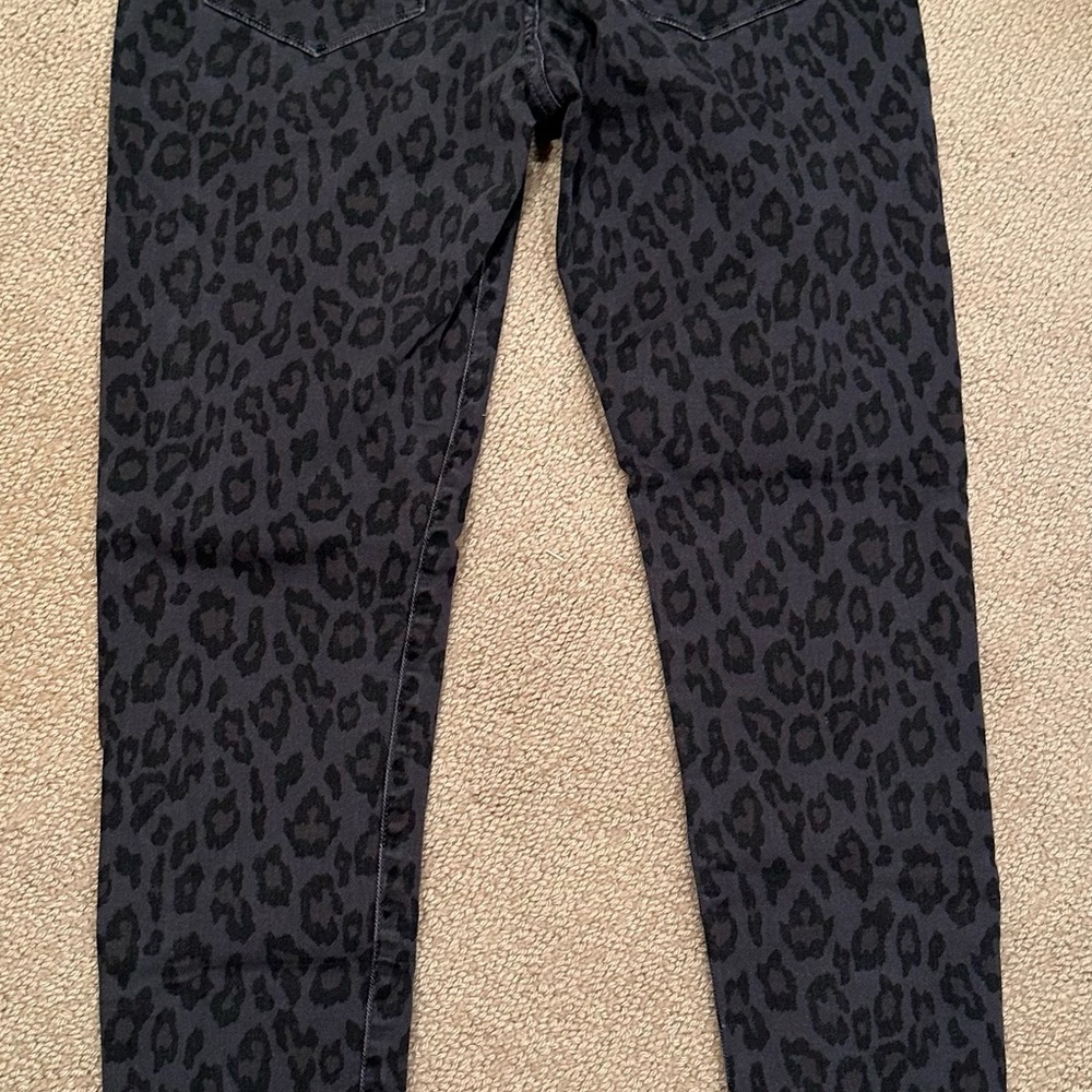 Banana Republic Black Leopard Print Skinny Jeans